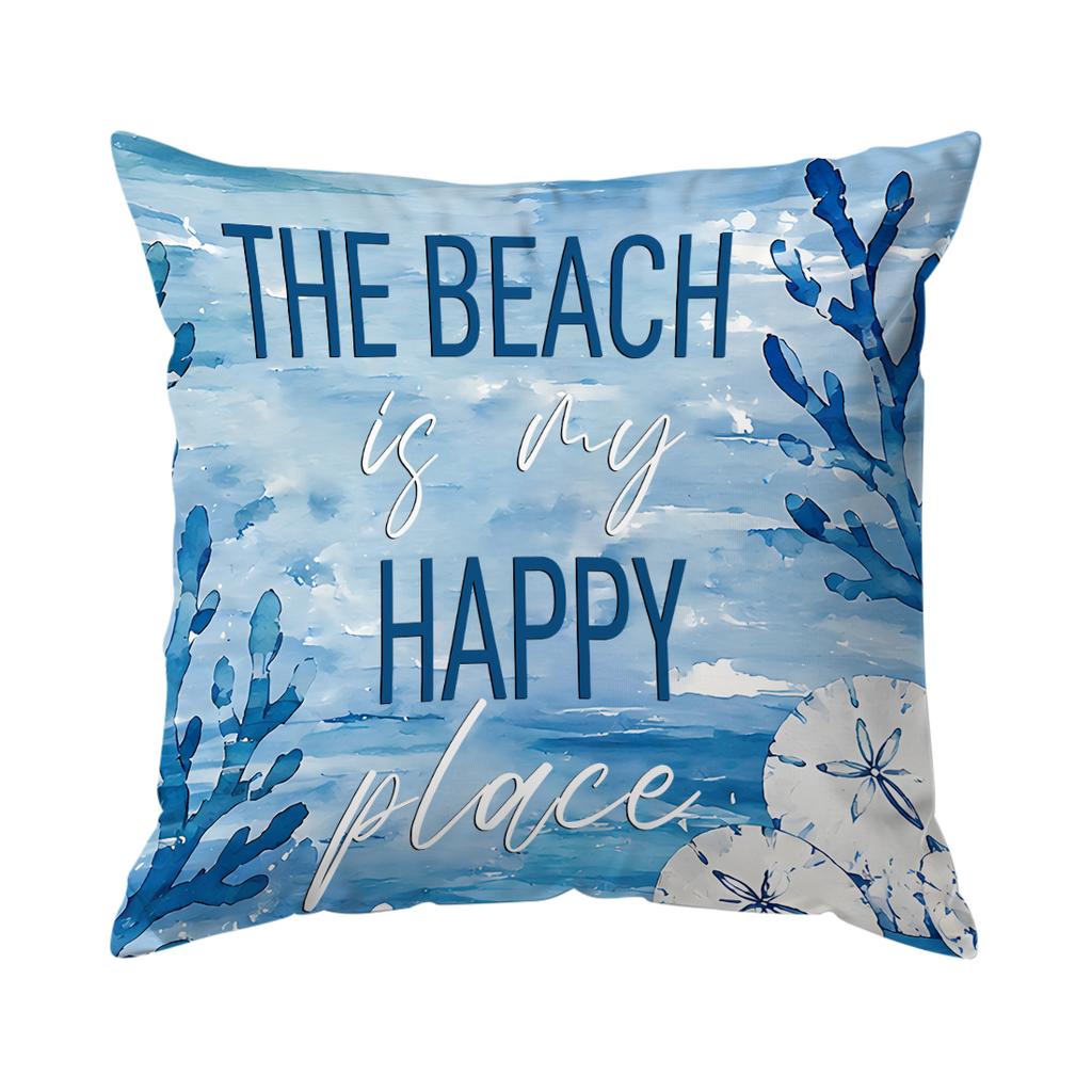 1pcs Seaside Story Series Design Cushions Pillowcase Polyester Cushion Cover Throw Pillow Pillowcover Home Car Sofa Decor