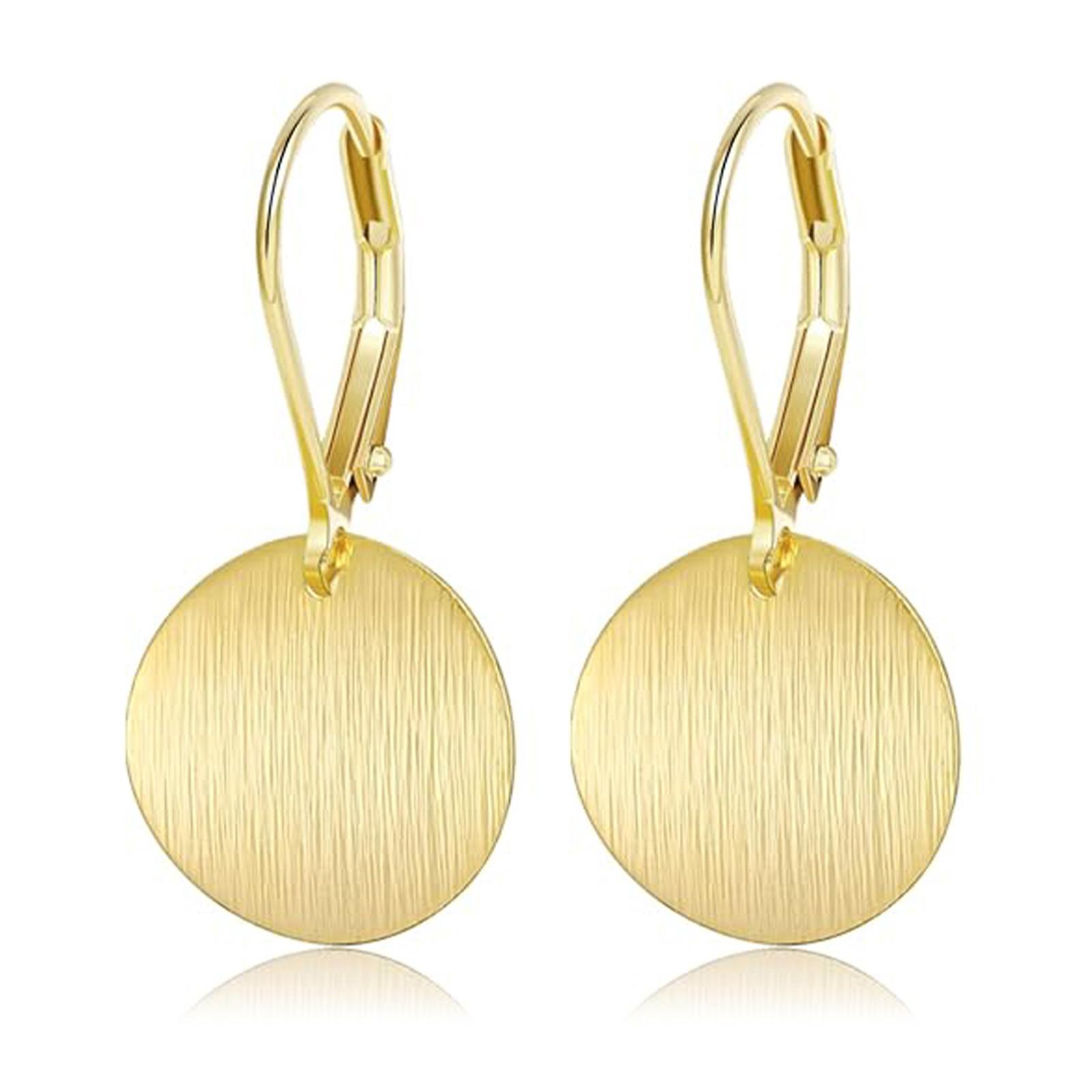 

Модные круглые серьги-подвески, серьги-подвески в виде круга, диска, монеты, эффектные ювелирные аксессуары для повседневной носки золотой