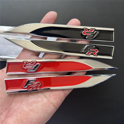 1Pair Zinc Alloy PVC FR Logo Emblem Badge Decals 3D Metal Fender Side Sticker Car Sticker For FR Leon Ibiza Altea Exe