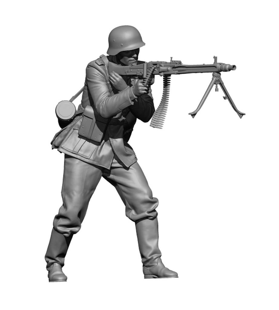H3 Model WW2 German Machine Gunner Resin Kit HS24085 1/24 (person)