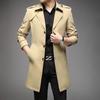 Men's Slim Fit Mid-Length Windbreaker Jacket, Korean Style Plus Size, M-8XL, for Casual or Business Wear, Ideal for Spring and Autumn.