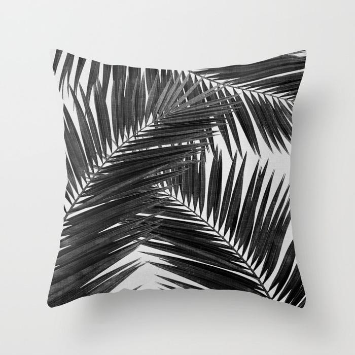 Fashionable Tropical Plant Polyester Pillowcase Office Fabric Sofa Cushion Cover Home Peach Leather Velvet Pillowcase