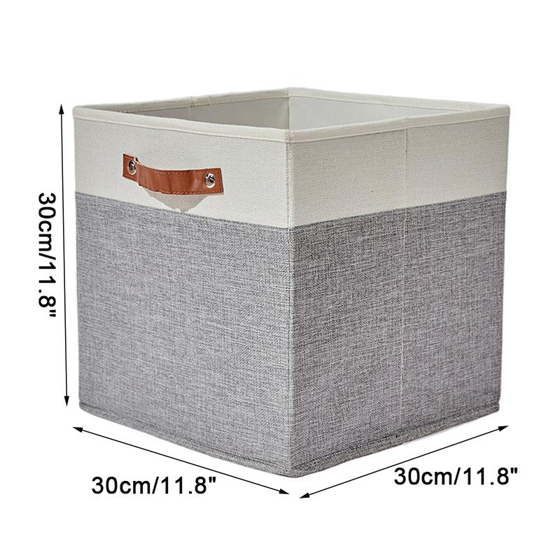 Rattan Storage Basket Linen Fabric Foldable Storage Box Organizer Home Organization Magic Tool