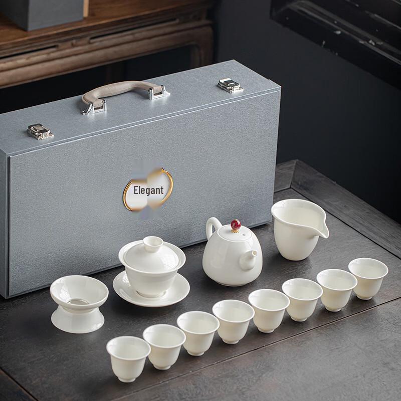 Handun Dehua White Porcelain Kung Fu Tea Set