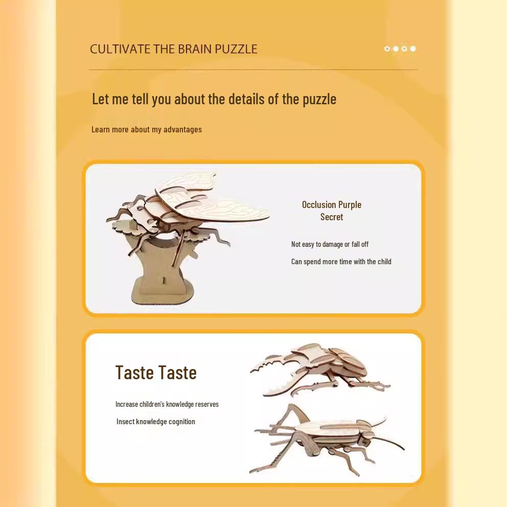 Charming Wooden 3D Puzzle for Kids - Educational DIY Toy for Kindergarten