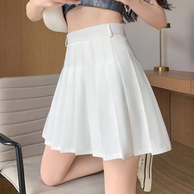 Gray Pleated Skirt for Women In Summer New High-waisted A-line Short Skirt To Make Them Look Slim Suit Draped Small Skirt