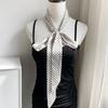 Wind 190 Polka Dots Slender Narrow High-end Small Tie Tied Hair Belt Silk Scarf Women's Streamer Bag Strap