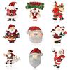 Christmas Enamel Santa Brooches for Women Unisex Rhinestone Character Pins Event Party Backpack Decoration Clothes Accessories