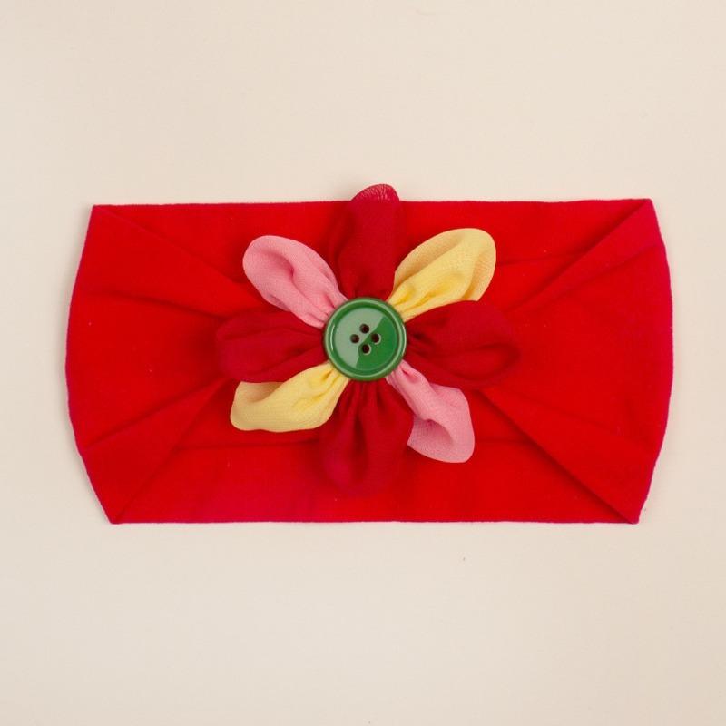 New Children's Nylon Elastic Headband, Baby Candy-colored Flower Headscarf, Summer Thin Baby Hair Accessories