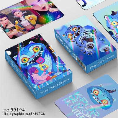 Kpop Cazadores de Demonios 30 piezas Tarjetas LOMO Anime Periférico Serie de Dibujos Animados Accesorios Impresión Postal Tarjeta de Colección para Fans Regalos