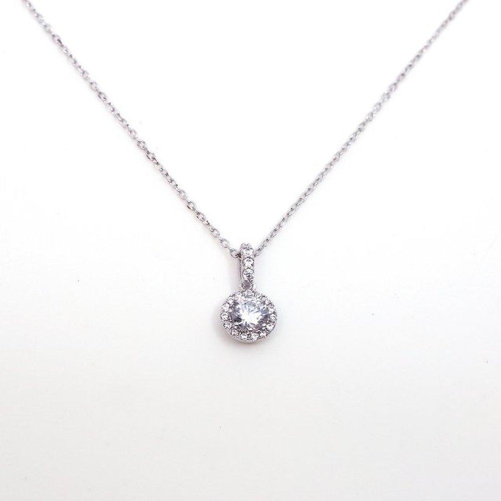 [Opalhouse] 925 Silver Round Cubic Necklace Opmun11657