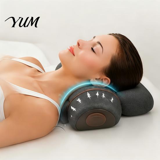 Office Chair Massage Cushion Electric Neck Massager Pillow, 3-in-1 Cervical Heat Vibration And Lift Ergonomic Shoulder Relief Pillow Function, Memory