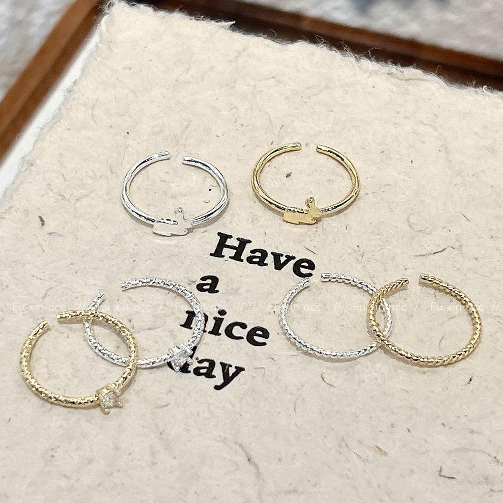 Elegant Rabbit Zircon Ring: Gold & Silver, All-Match Jewelry
