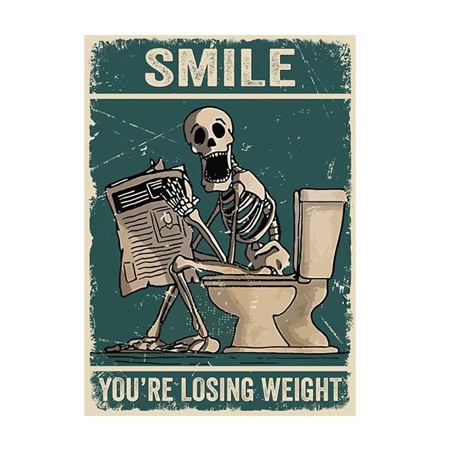 Toilettenpapier, lustige Zitate, Skelett-Poster, Wandkunst, Leinwanddruck, nordisches Vintage-Gemälde, Badezimmer, Badezimmer