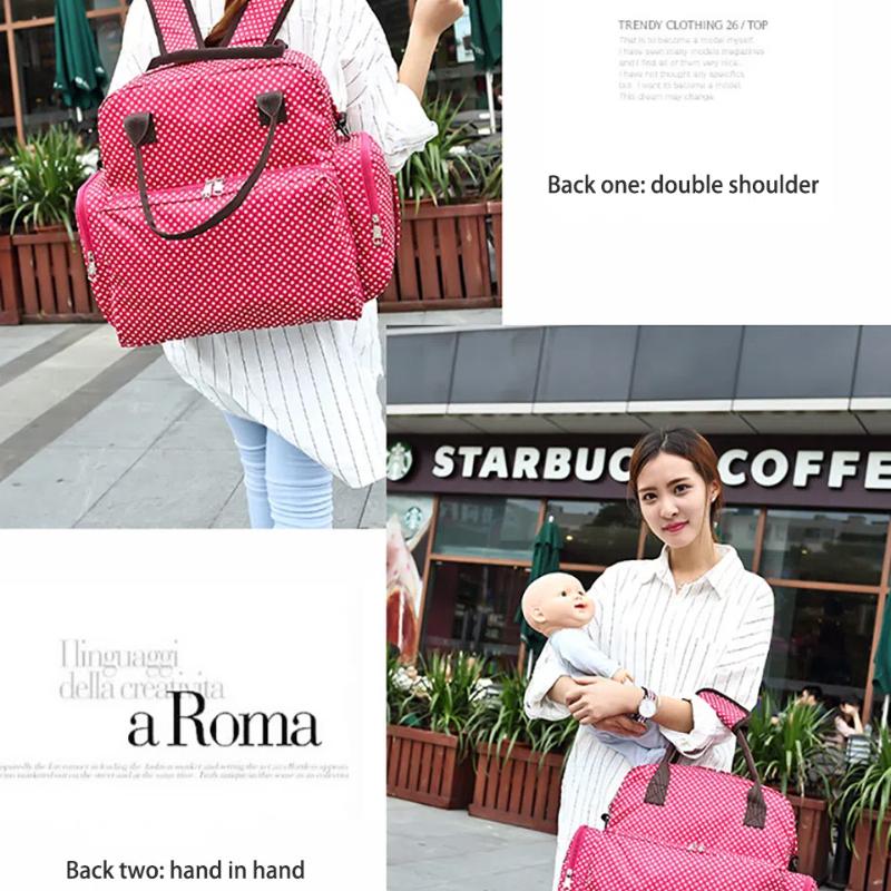 Babywindeltaschen für Mütter Windel-Kinderwagentaschen-Set für Mädchen Mami Mutterschaft Große Kapazität Windelrucksack Reise-Stilltasche