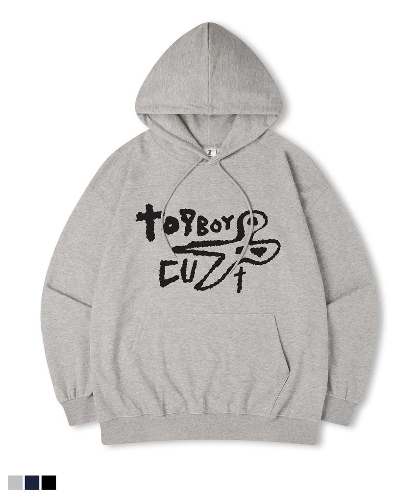 Top Boy Caesars Oversized Brushed Print Hooded Sweatshirt