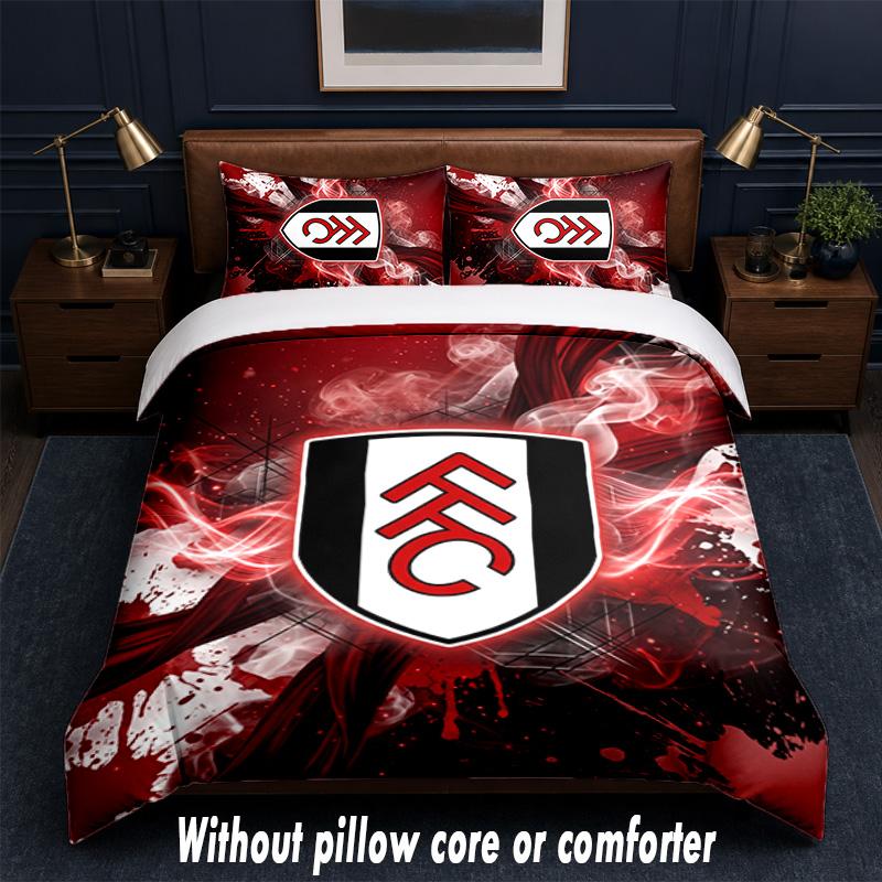 Set Biancheria da Letto Fulham Football Design 1 Copripiumino + 2 Federe Morbido Traspirante Biancheria da Letto per la Casa