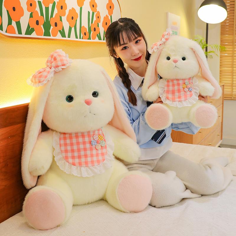 Long Eared Rabbit Plush Toy Bib Rabbit Doll Girl Birthday Valentine'S Day Gift Large