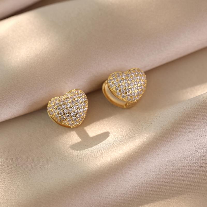 New Korean  Sweetness Luxury High Quality Love Earrings Girlfriend Gifts Banquet Women's Jewelry Earrings 2025