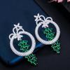 CMM Geometric Round Dangle Drop Long Royal Blue Earrings Luxury Women Wedding Evening Party Jewelry