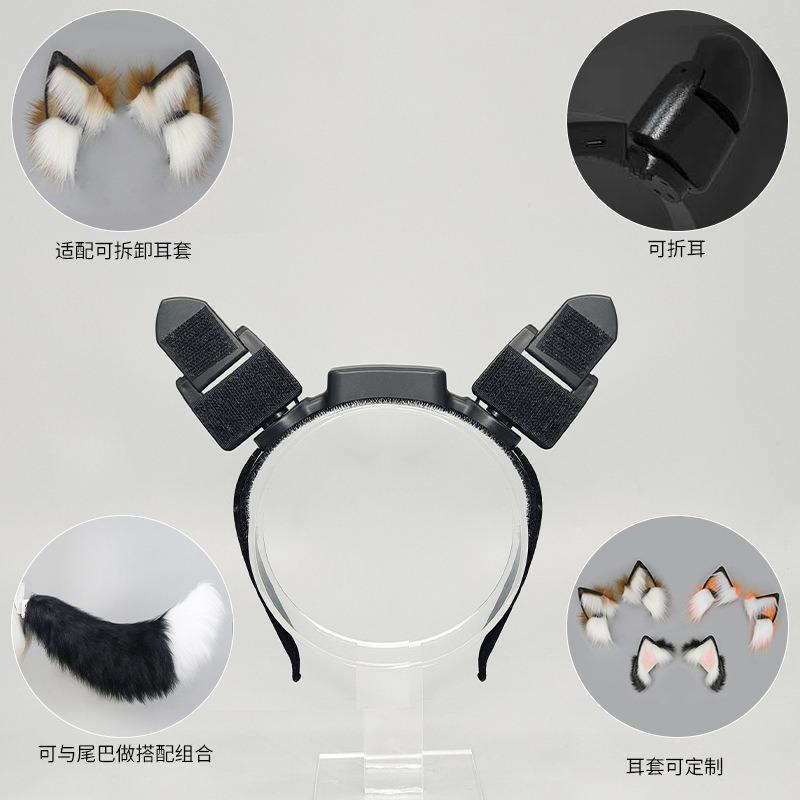 Charging Simulation, Animal Ear, Gravity Sensing, Touch, Electric Cat Ear Cos Props, Somatosensory Movable Folding Ear Cat Ear Headband