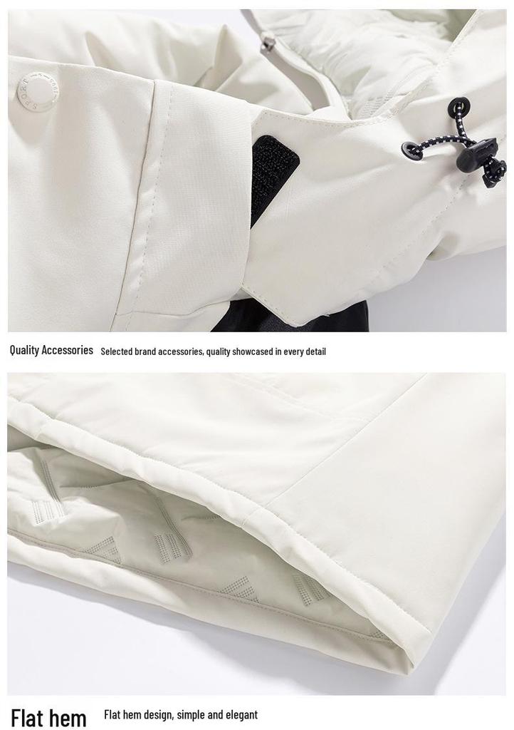 Unisex Warm Windproof Waterproof Cotton Coat with Detachable Hood - Outdoor Sports Jacket