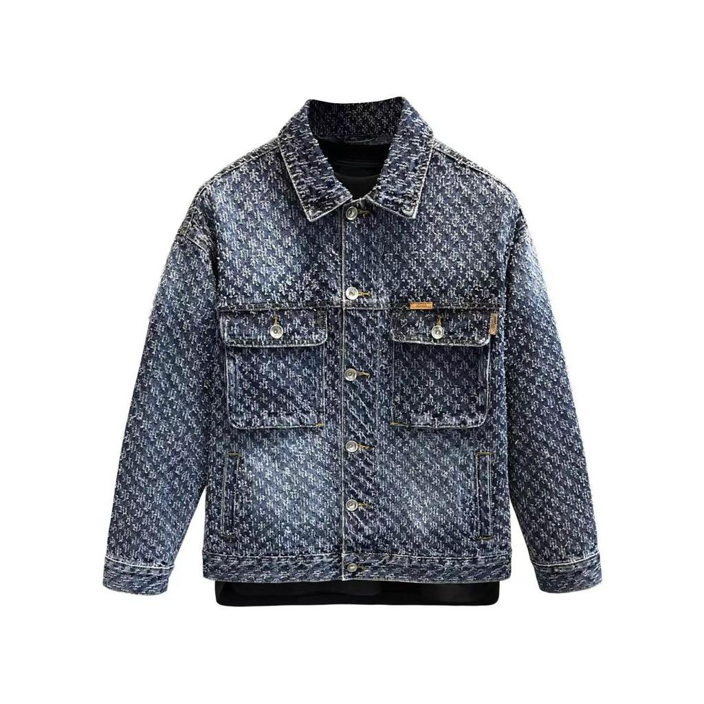 High-end Sense Cat Claws Fashion Niche High-end Denim Jacket for Men Plankton Handsome High Street Retro American Jacket