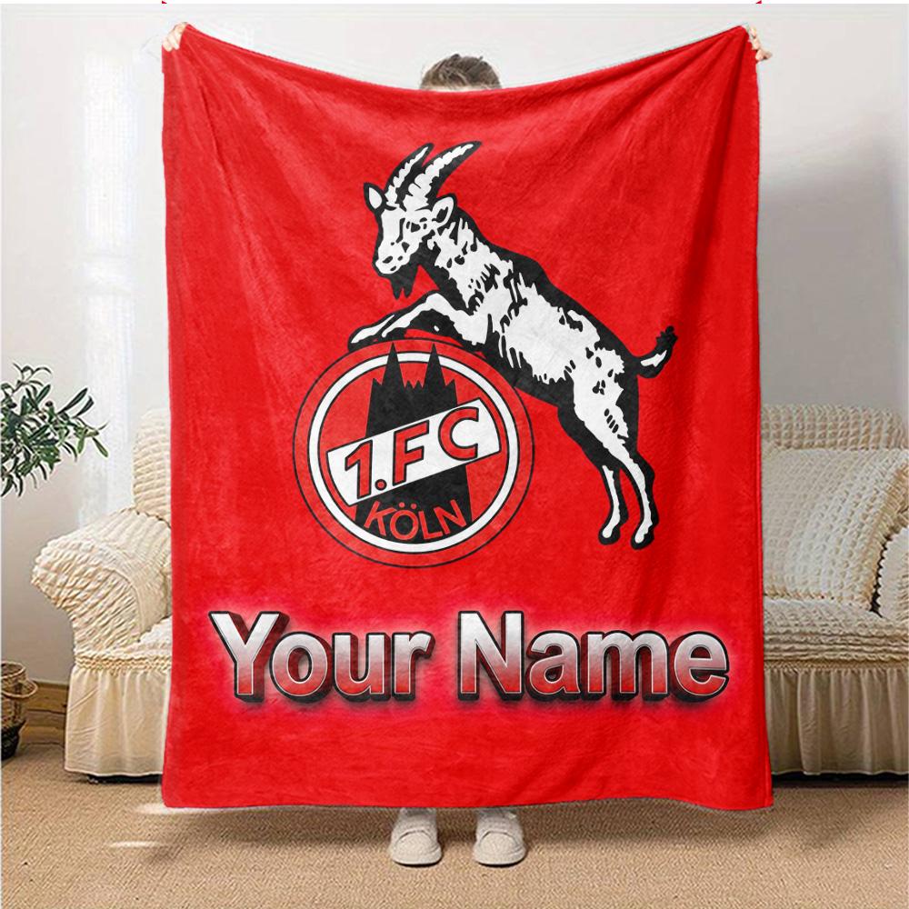 1pc 1.FC Kaiserslautern Blanket with Custom Name, Gift, for Men and Women, Soft Blanket, Good for Sofa Bed Couch Travel, Lightweight Flannel Blanket