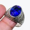 Natural Blue Topaz Gemstone 925 Sterling Silver Jewelry Ring Size 10 AR-18375