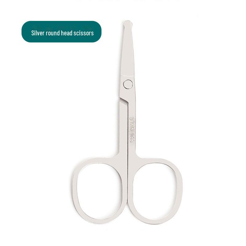 

Триммер для волос в носу с круглой головкой из нержавеющей стали - безопасные ножницы для мужчин и женщин - косметический инструмент