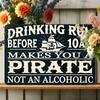 Vintage Pirate Rum Metal Wall Art Sign Bar Decor