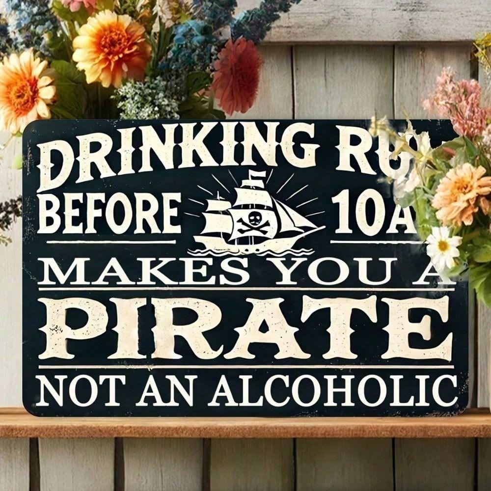Vintage Pirate Rum Metal Wall Art Sign Bar Decor