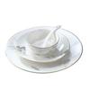 New Chinese Style Gold Rim Bone China 3-Piece Dinnerware Set