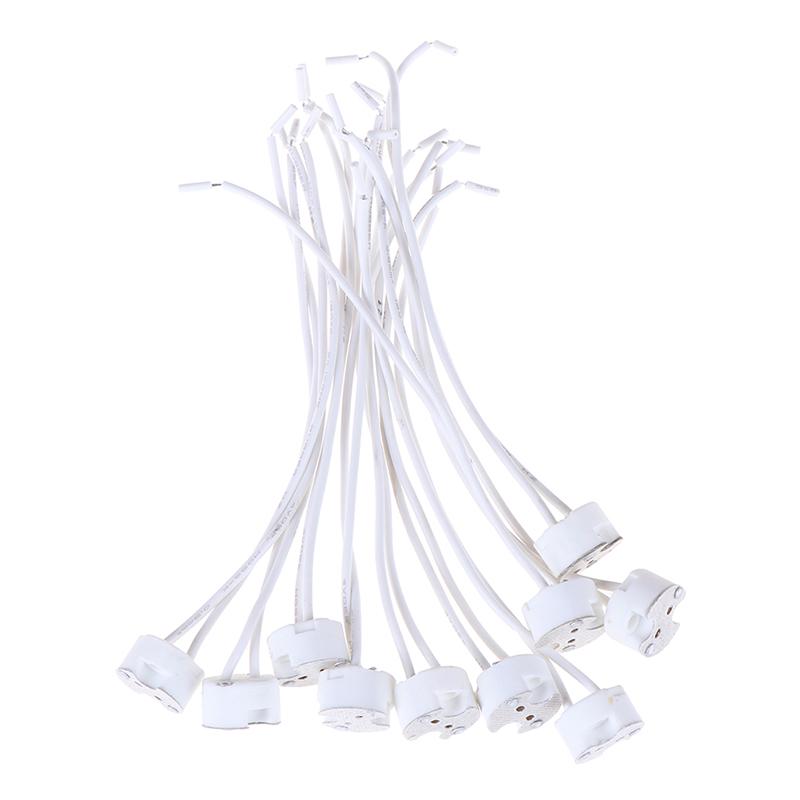 1pc/5pcs/10pcs 220V 2A MR16 GU5.3 Wire Connector Halogen LED Bulbs Holder Base Socket Pottery and Porcelain Lamb Bases