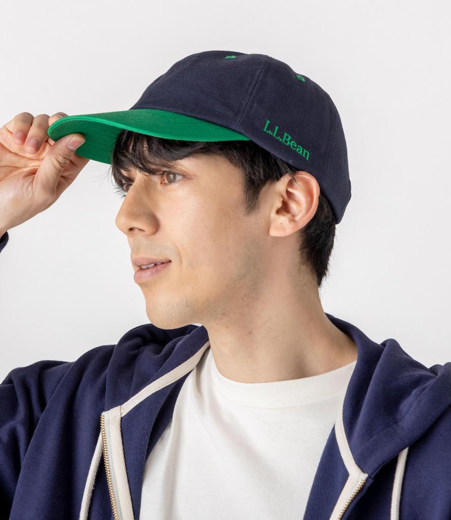 [L.L.Bean] Herren Zweifarbige Kappe aus Oxford-Stoff und Canvas, Größe L, Elfenbein/Grün, Weiß, CJ90201006