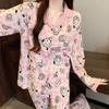 Japanese Style Cloud Cotton Cartoon Pajamas - Women's Long Sleeve Autumn Set - Popular Sweet Homewear