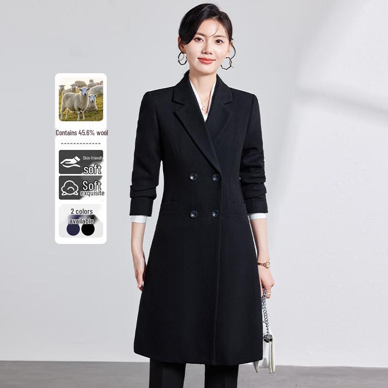 Women s Mid-Length Wool Blend Winter Coat M