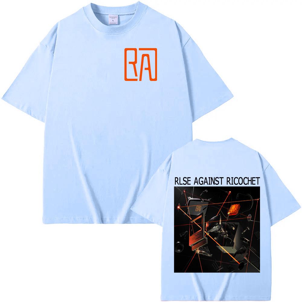 Rise Against Ricochet T Shirt Short SleeveHarajuku Cotton Teeshirt Graphic Printing Vintage Tshirt Moletom HipHop Punk Clothing