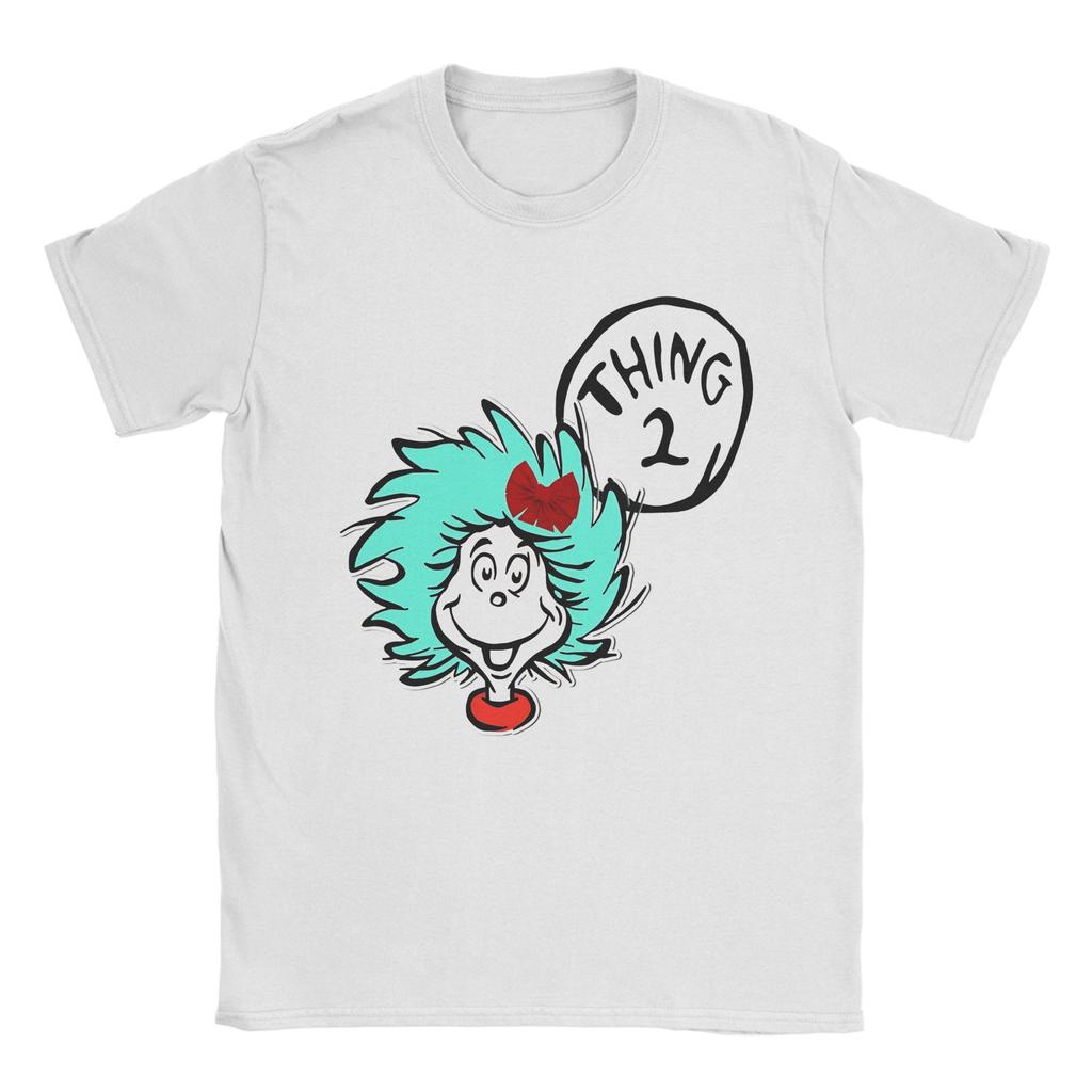 Unisex Women Graphic Printed Cartoon Thing 1 Thing 2 Buddies reading day  Tee T Shirt Cotton  Tshirts Clothes