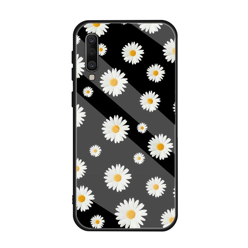 

Чехол из закаленного стекла с ромашками для Samsung Galaxy A10S A10E A20S A20E A30S A40 A50S A60 A70 A80 A90 A6 A7 A8, чехол A8 Plus 2018