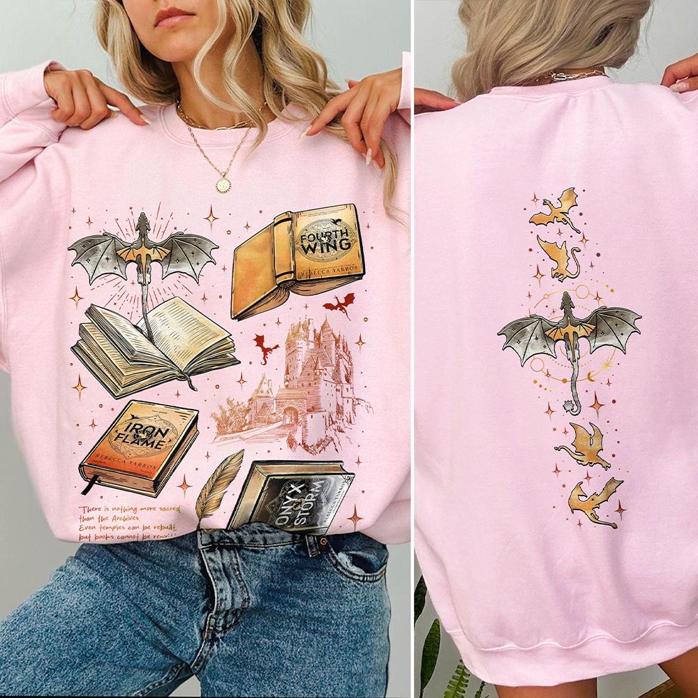 The Bat Boys Velaris Two Sided Sweatshirt Fan Of ACOTAR Series Book Lover Sweater Long Sleeve Fleece Sweatshirt Y2K Streetwear