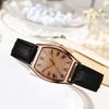 Ladies Watch with Soft Leather Strap Retro Barrel Shape Dial Watch Simple Elegant Vintage Style Watch for Women Daily Office Party Wear