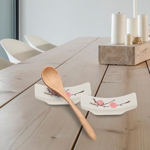 Cute and Stylish 4-piece Chopstick Rest Set Featuring a Plum Blossom Design. Includes Chopstick Rests, a Chopstick Holder, and a Cutlery Rest. This Ja