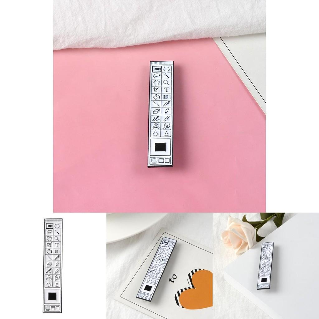 Creative Cartoon Ps Toolbar Design Brooch Geometric Icon Pin Unisex Accessory