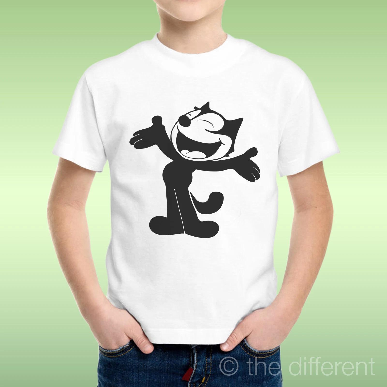 Kids Boy kids boys kids boys kids boys kids boys kids boys T-shirt Black Cat Cartoon Black Cats Gift Idea 140
