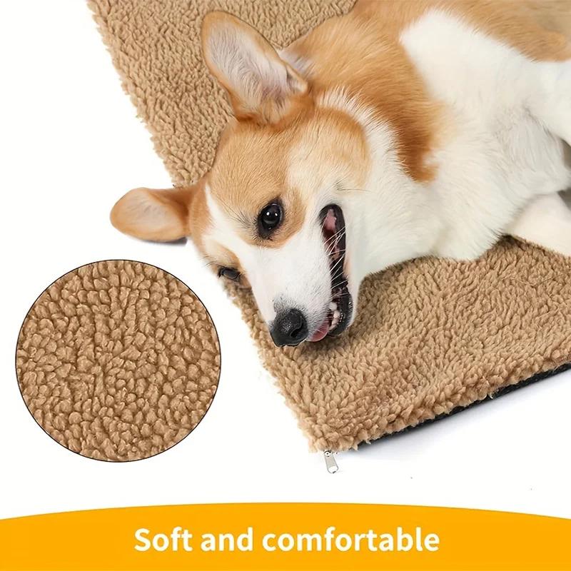 Selbstheizende Haustier-Pads, Decke, Welpen-Pad, warme Kissenmatte für Katzen, Hunde, waschbare Haustiere mit thermischem Körperwärme-reflektierendem Kern-Pad
