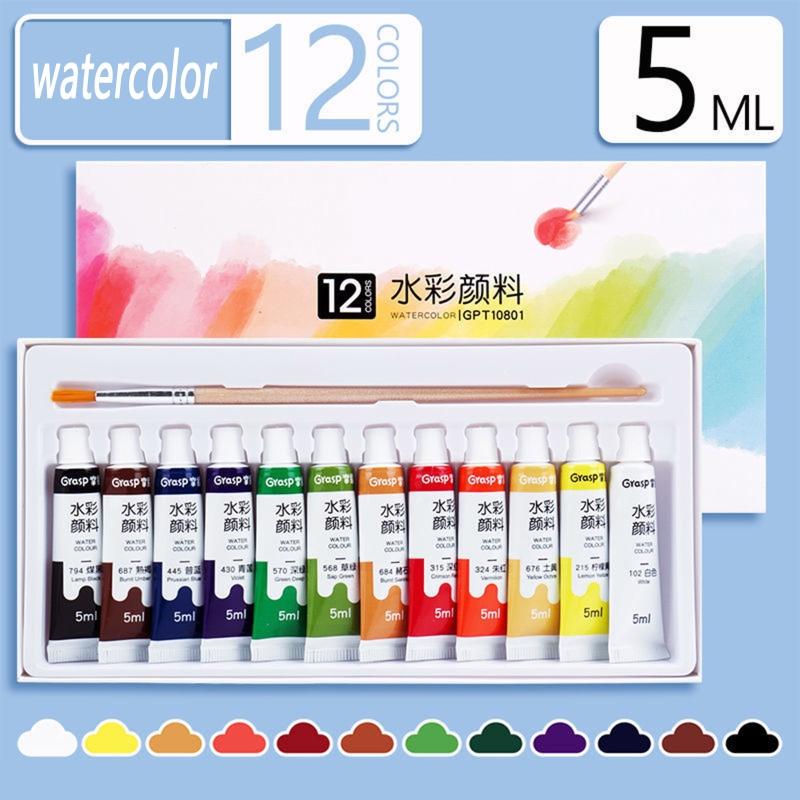 Gouache Paint Set Watercolor Tubes (0.17 Oz, 5 Ml) Rich Pigments Non Fading Washable Paints for Artist Hobby Painters