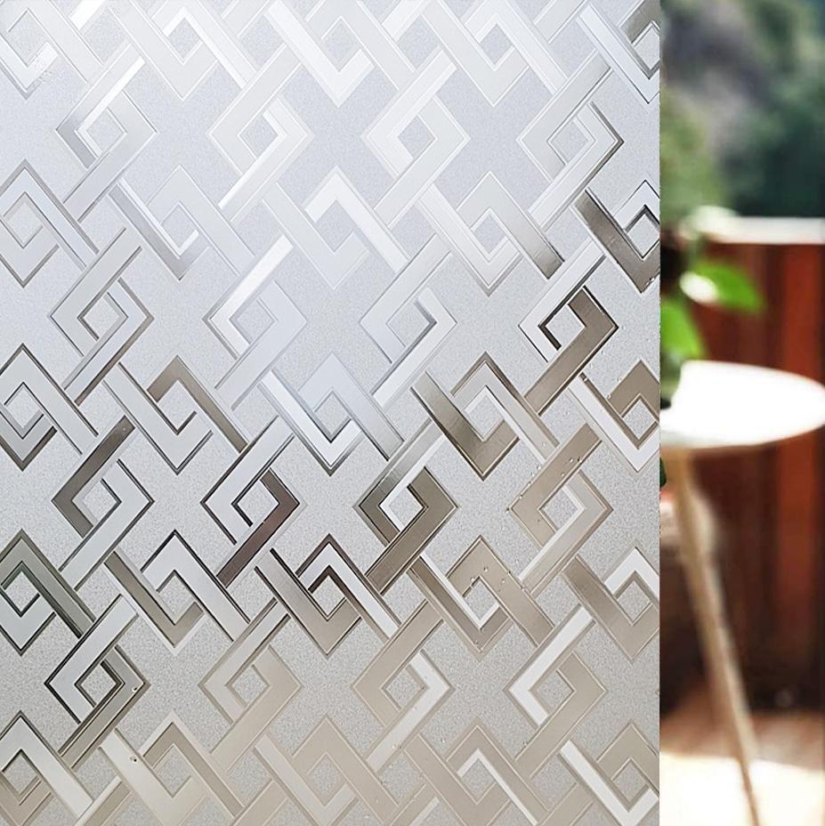 Tęczowa dekoracyjna folia okienna, witrażowa folia prywatności, matowe szkło statyczne do szklanych drzwi domowych, 3D gruzowy wzór