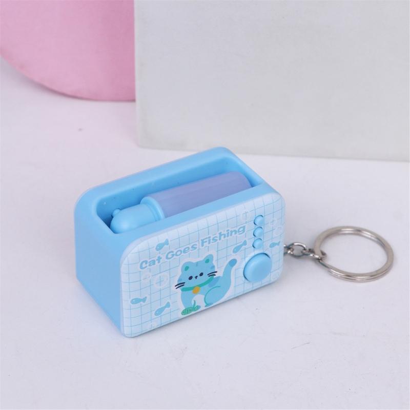 Interactive LED Keyring For Evening Key Finding And Finger Exercise Shatterproof Plastic Construction Keychain