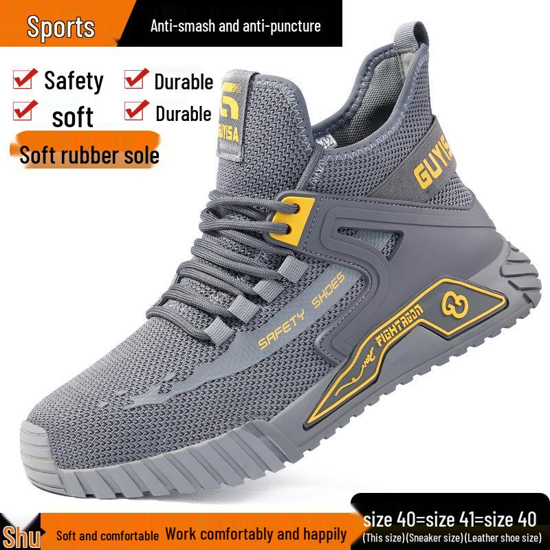 Men's Winter Protection Shoes: Anti-smash, Anti-puncture, Lightweight, Soft Sole, Wear-resistant, Anti-slip Safety Work Footwear.